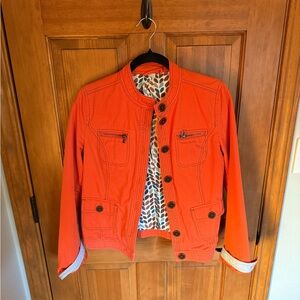Boden Orange Cotton Button Up Jacket US size 6
